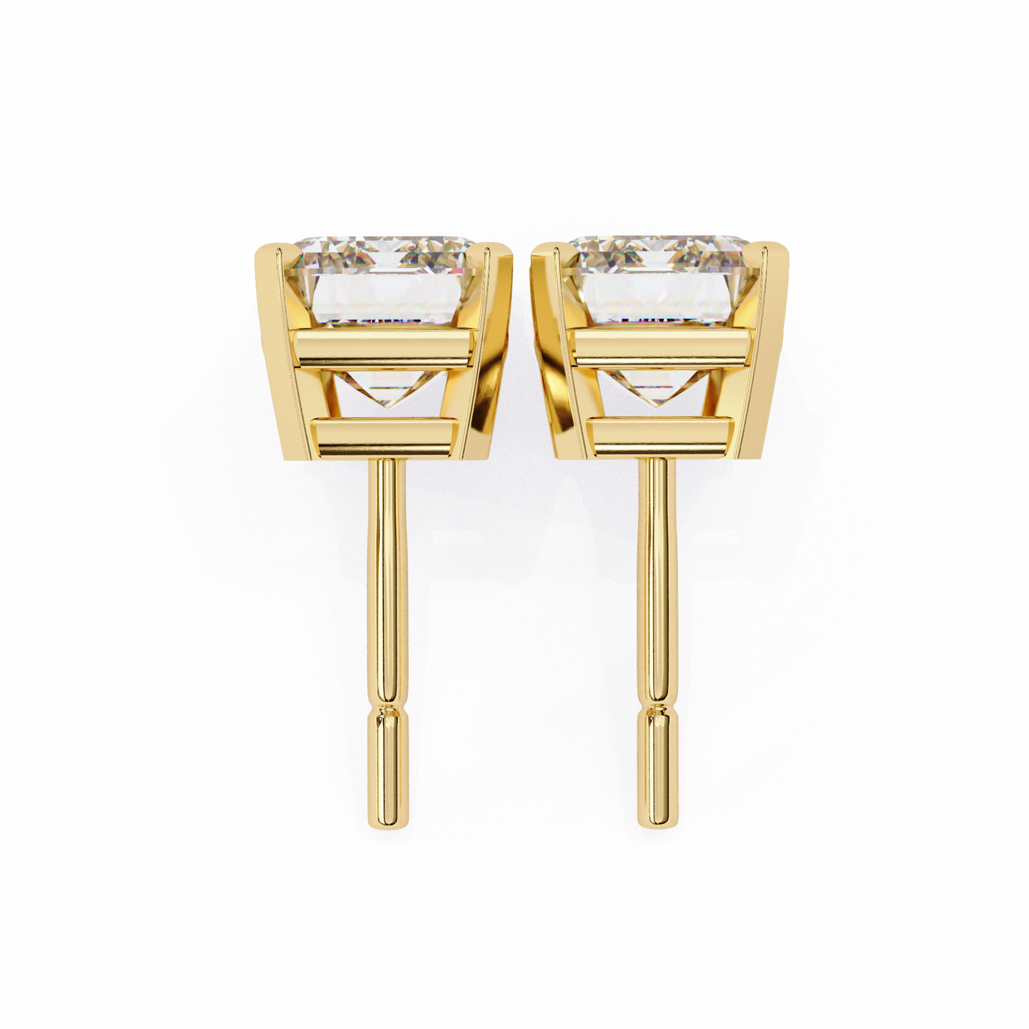 Emerald Gleam – Emerald Cut Lab Diamond Solitaire Studs