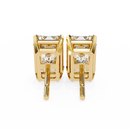 Emerald Gleam – Emerald Cut Lab Diamond Solitaire Studs