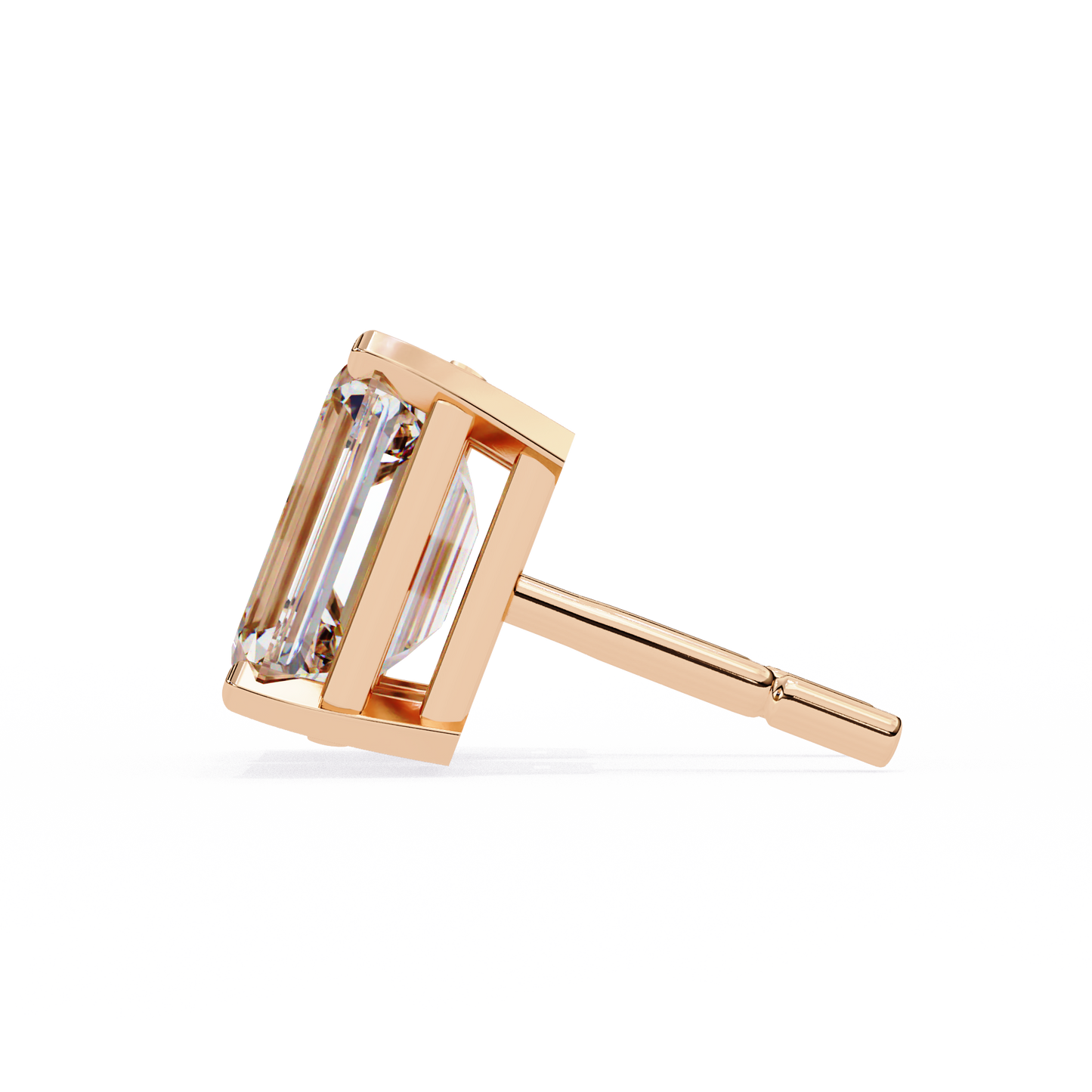 Emerald Gleam – Emerald Cut Lab Diamond Solitaire Studs
