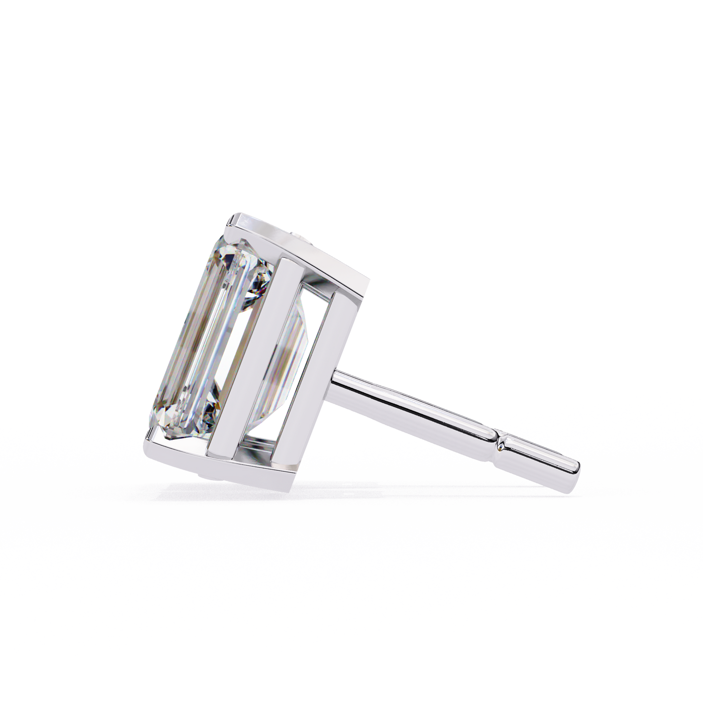 Emerald Gleam – Emerald Cut Lab Diamond Solitaire Studs
