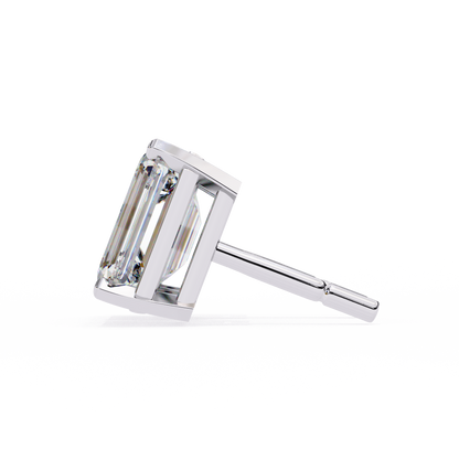 Emerald Gleam – Emerald Cut Lab Diamond Solitaire Studs