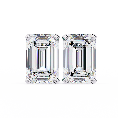 Emerald Gleam – Emerald Cut Lab Diamond Solitaire Studs
