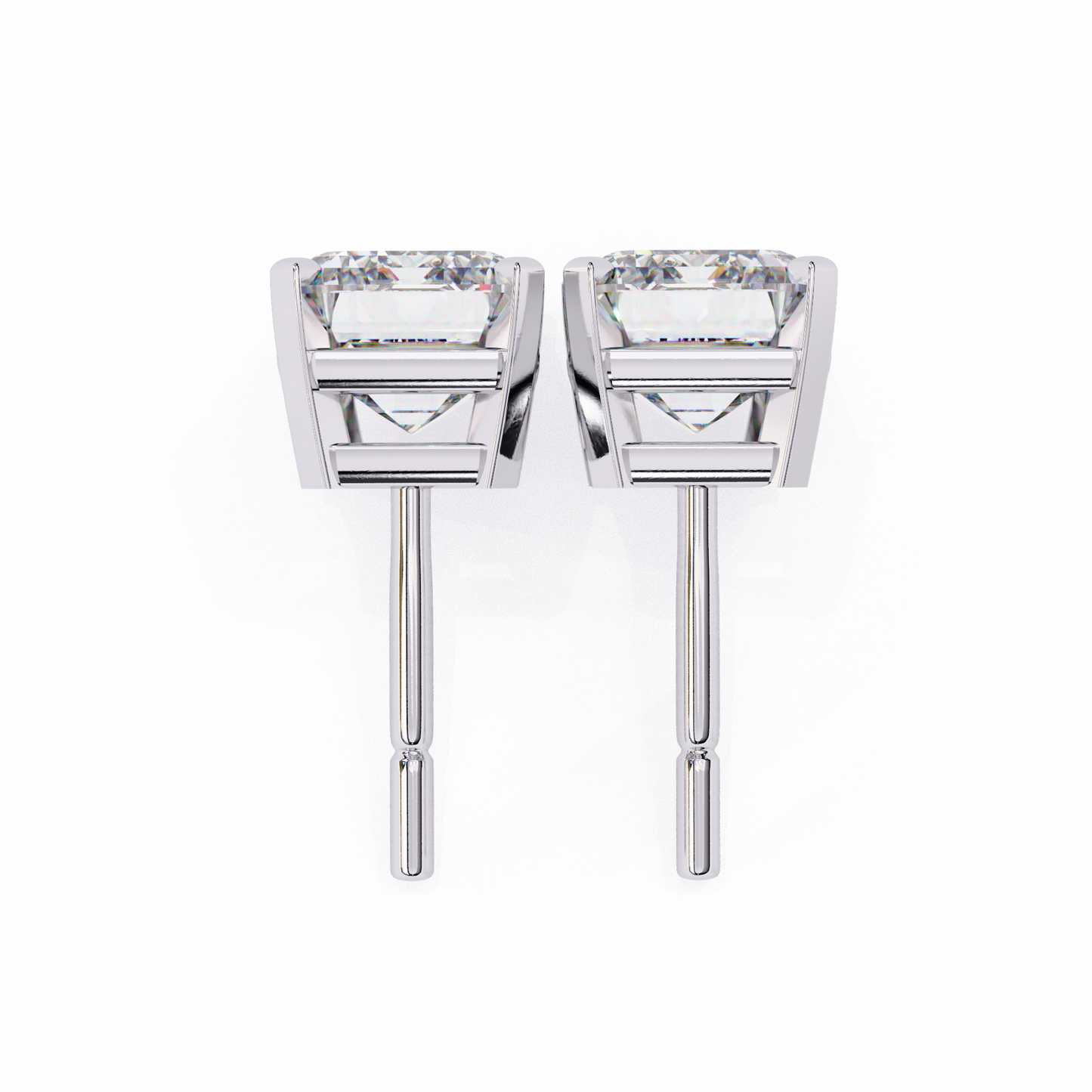 Emerald Gleam – Emerald Cut Lab Diamond Solitaire Studs