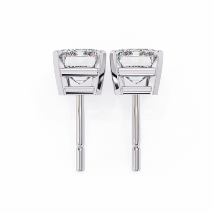 Emerald Gleam – Emerald Cut Lab Diamond Solitaire Studs