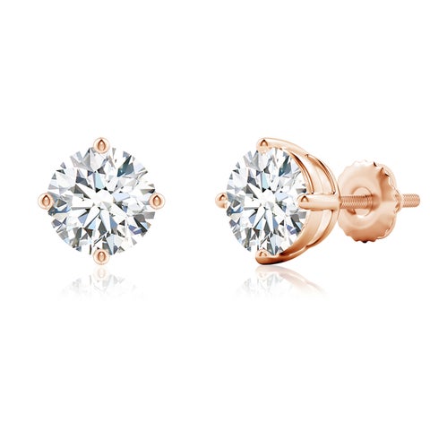 8.00 CTW 14K Lab-Grown Basket-Set Solitaire Diamond Stud Earrings