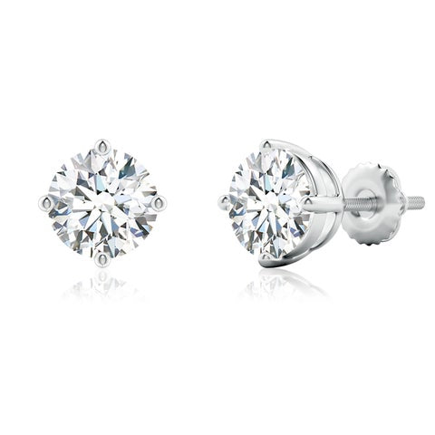8.00 CTW 14K Lab-Grown Basket-Set Solitaire Diamond Stud Earrings