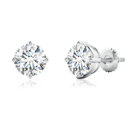 8.00 CTW 14K Lab-Grown Basket-Set Solitaire Diamond Stud Earrings
