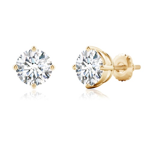 8.00 CTW 14K Lab-Grown Basket-Set Solitaire Diamond Stud Earrings