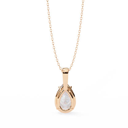 Tear of Light – Pear Cut Lab Diamond Solitaire Chain Pendant