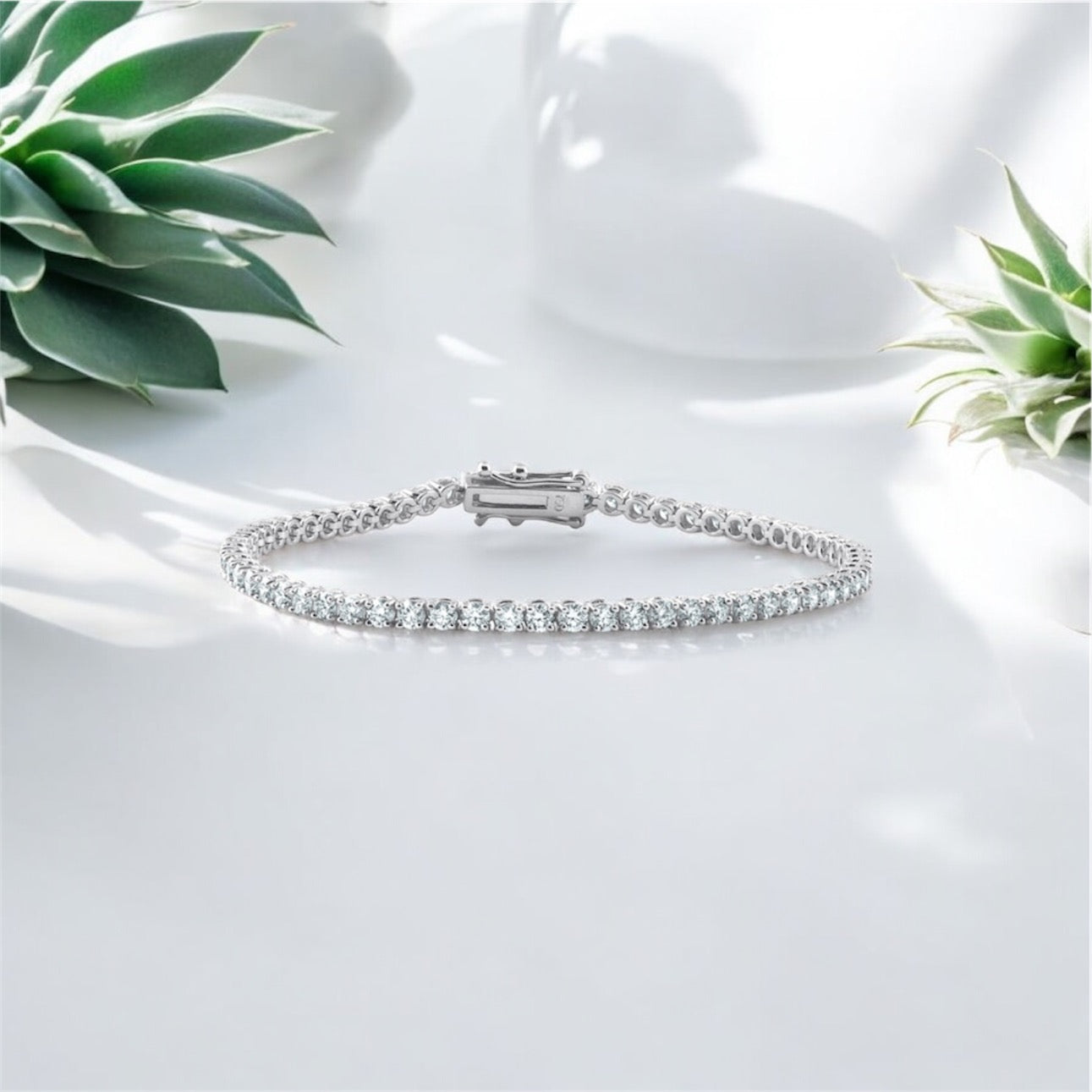 4Ct TW Diamond Tennis Women's
Bracelet 18k White Gold Lab Grown