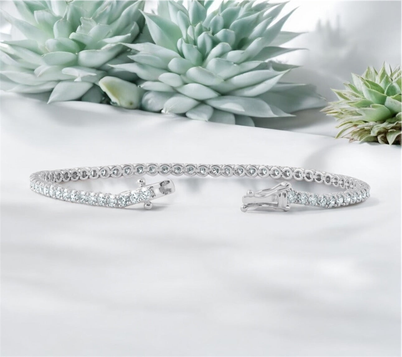 4Ct TW Diamond Tennis Women's
Bracelet 18k White Gold Lab Grown