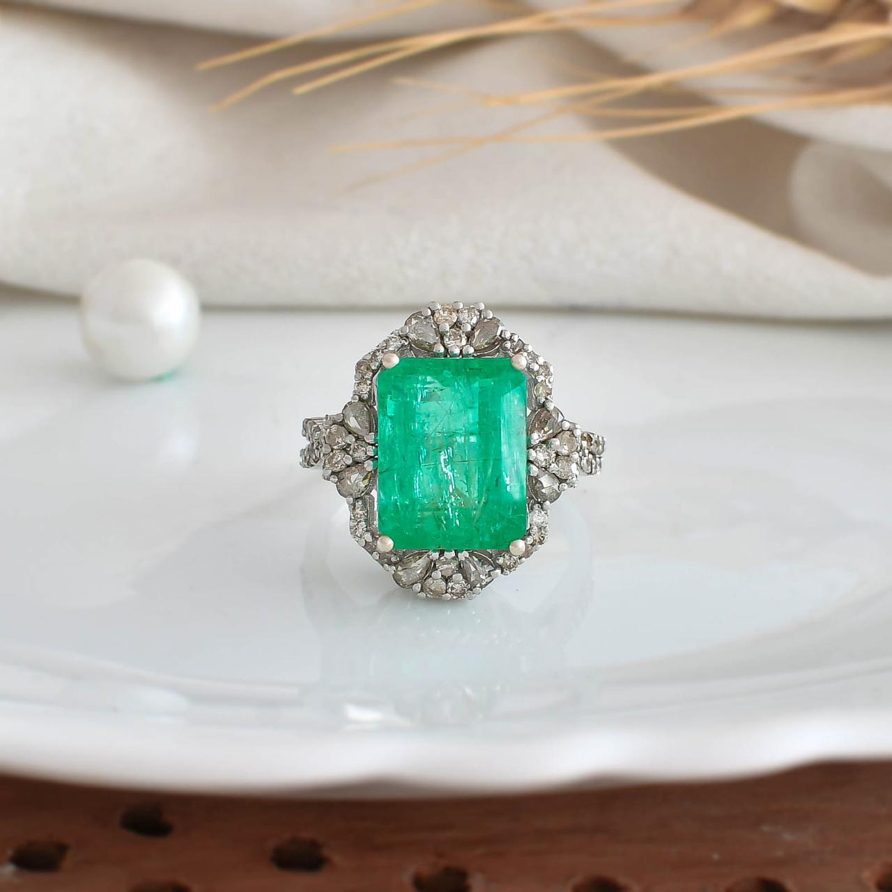 Emerald Cascade Ring