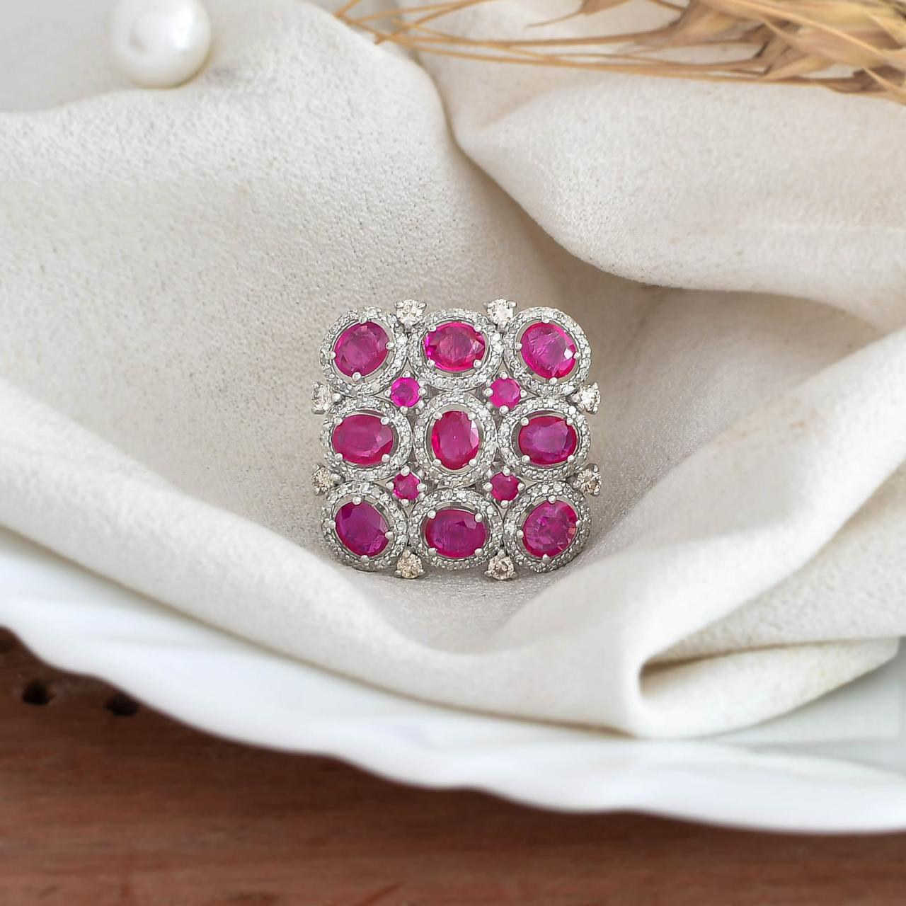 Crimson Mosaic Ring