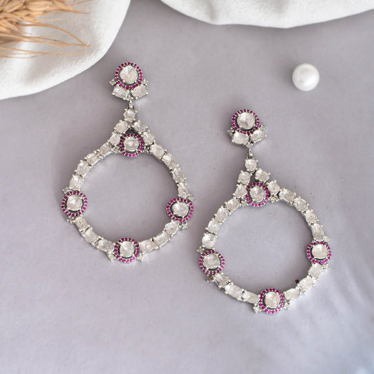 Ruby Halo Hoop Earrings