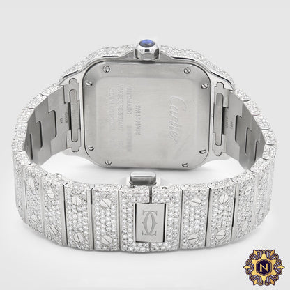 ICED OUT CARTIER
SANTOS 35MM
MEDIUM DIAMOND
WATCH 15.5CT.