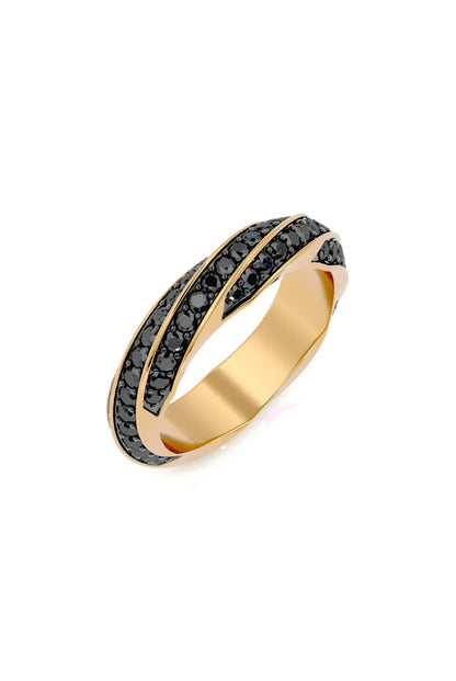 Swirl Black Diamond Ring