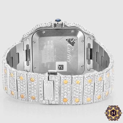 ICED OUT CARTIER
SANTOS TWO TONE
40MM DIAMOND
WATCH 22.5CT.