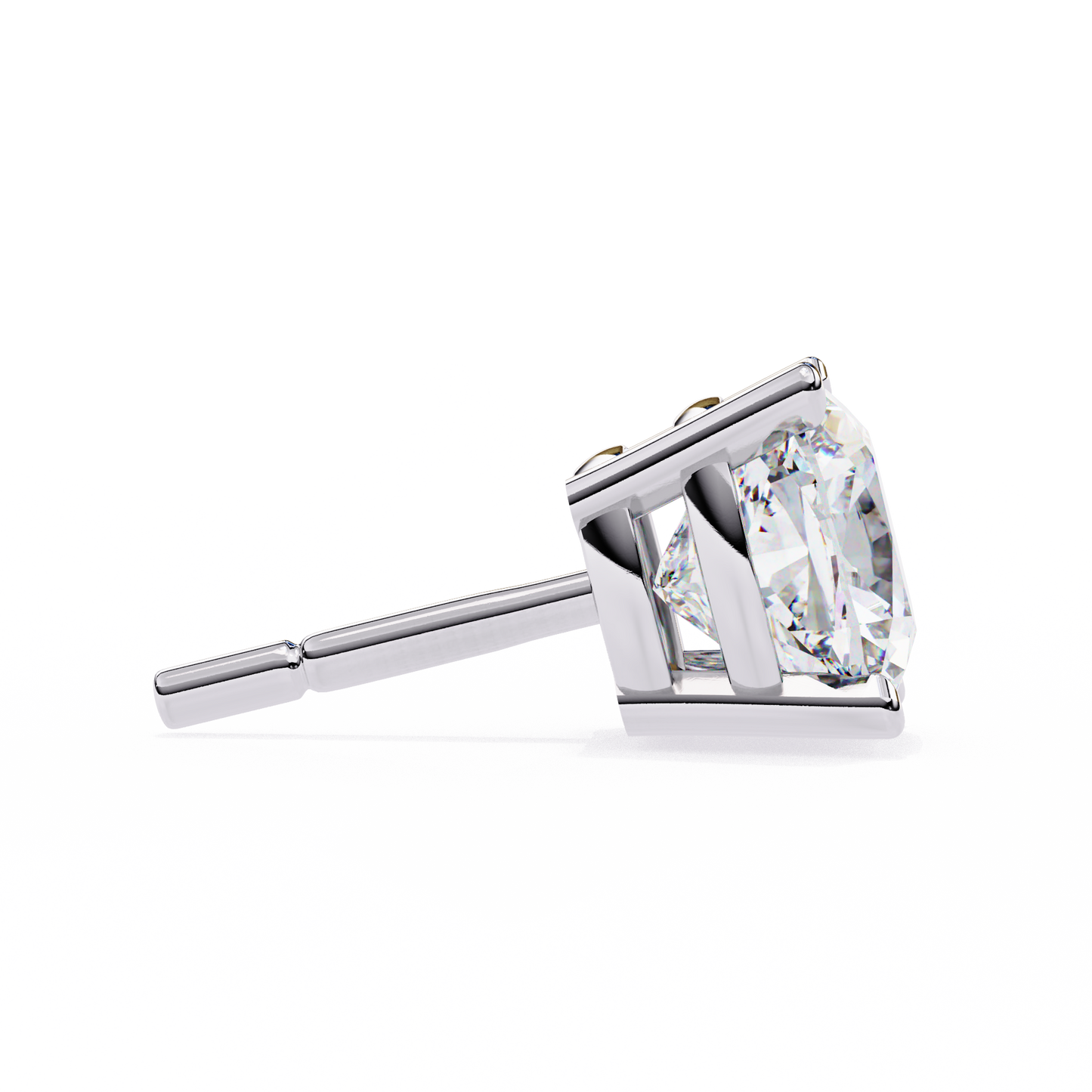 Cushion Whisper – 6mm Diamond Solitaire Earrings in 14K Gold