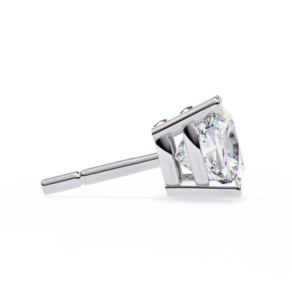 Cushion Whisper – 6mm Diamond Solitaire Earrings in 14K Gold