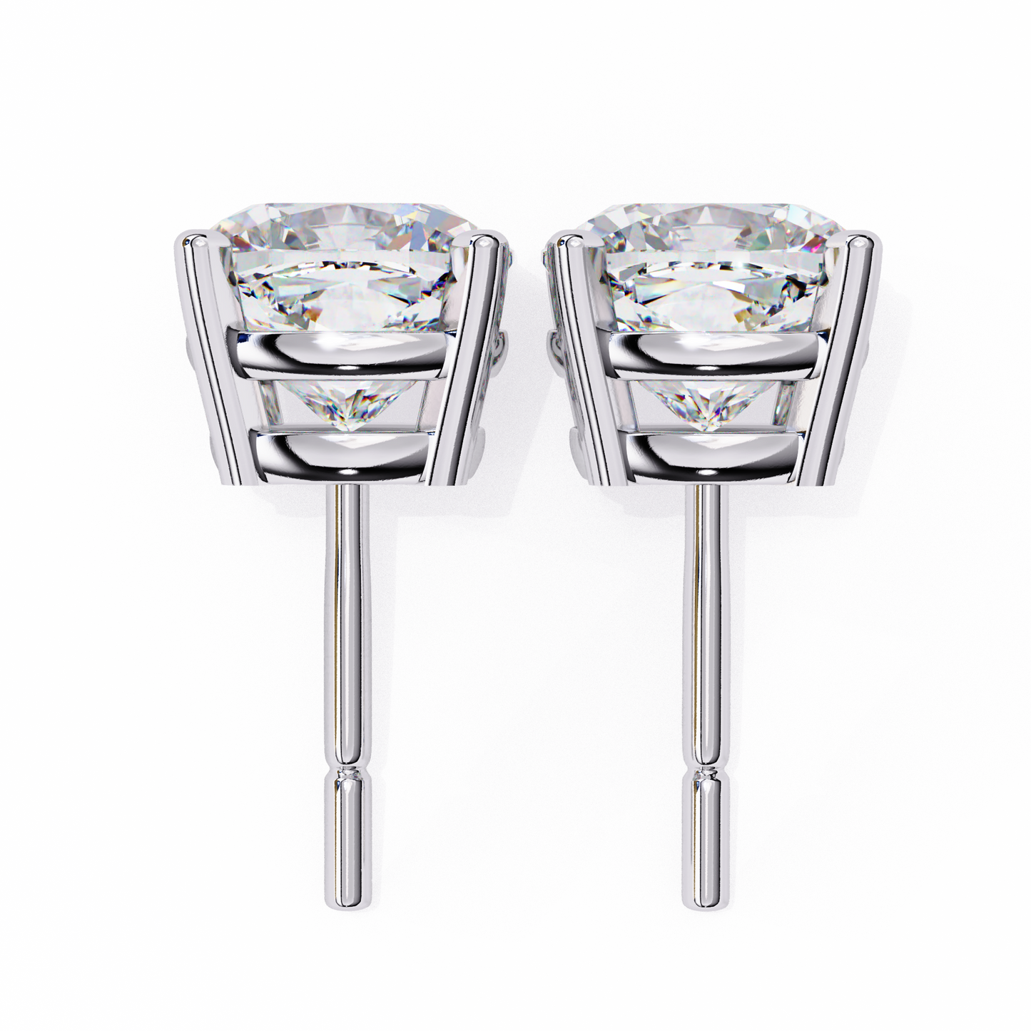 Cushion Whisper – 6mm Diamond Solitaire Earrings in 14K Gold