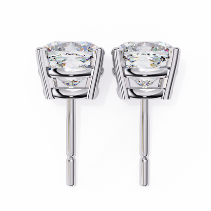 Cushion Whisper – 6mm Diamond Solitaire Earrings in 14K Gold