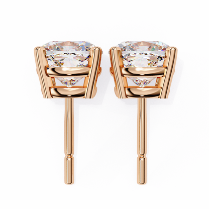Cushion Whisper – 6mm Diamond Solitaire Earrings in 14K Gold