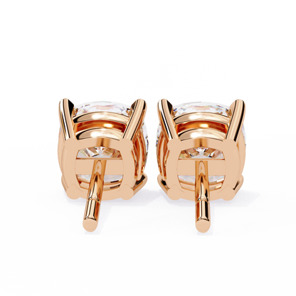 Cushion Whisper – 6mm Diamond Solitaire Earrings in 14K Gold