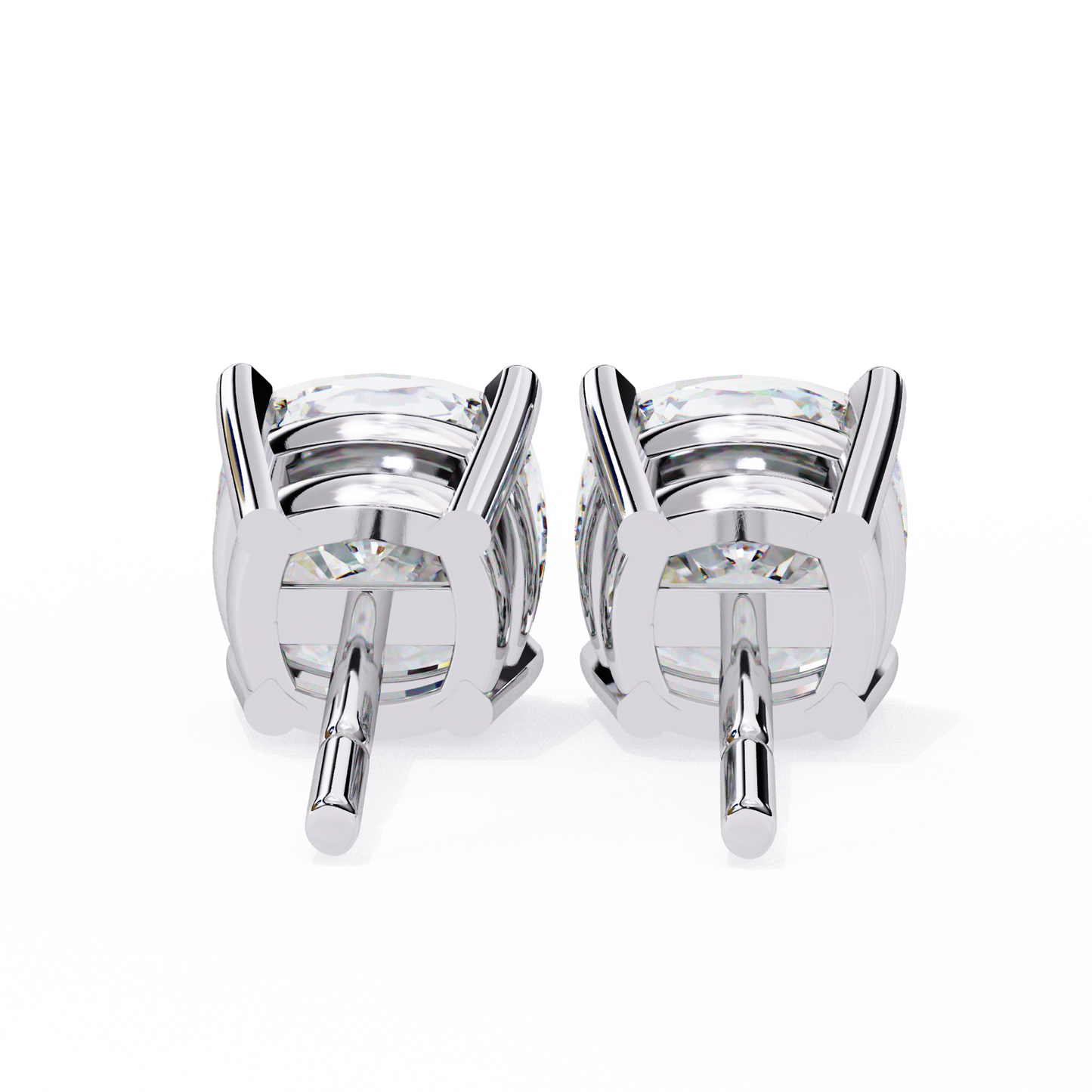 Cushion Whisper – 6mm Diamond Solitaire Earrings in 14K Gold