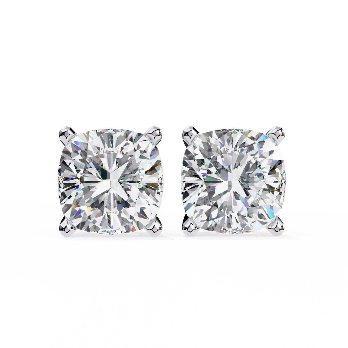 Cushion Whisper – 6mm Diamond Solitaire Earrings in 14K Gold