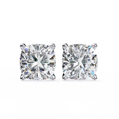 Cushion Whisper – 6mm Diamond Solitaire Earrings in 14K Gold