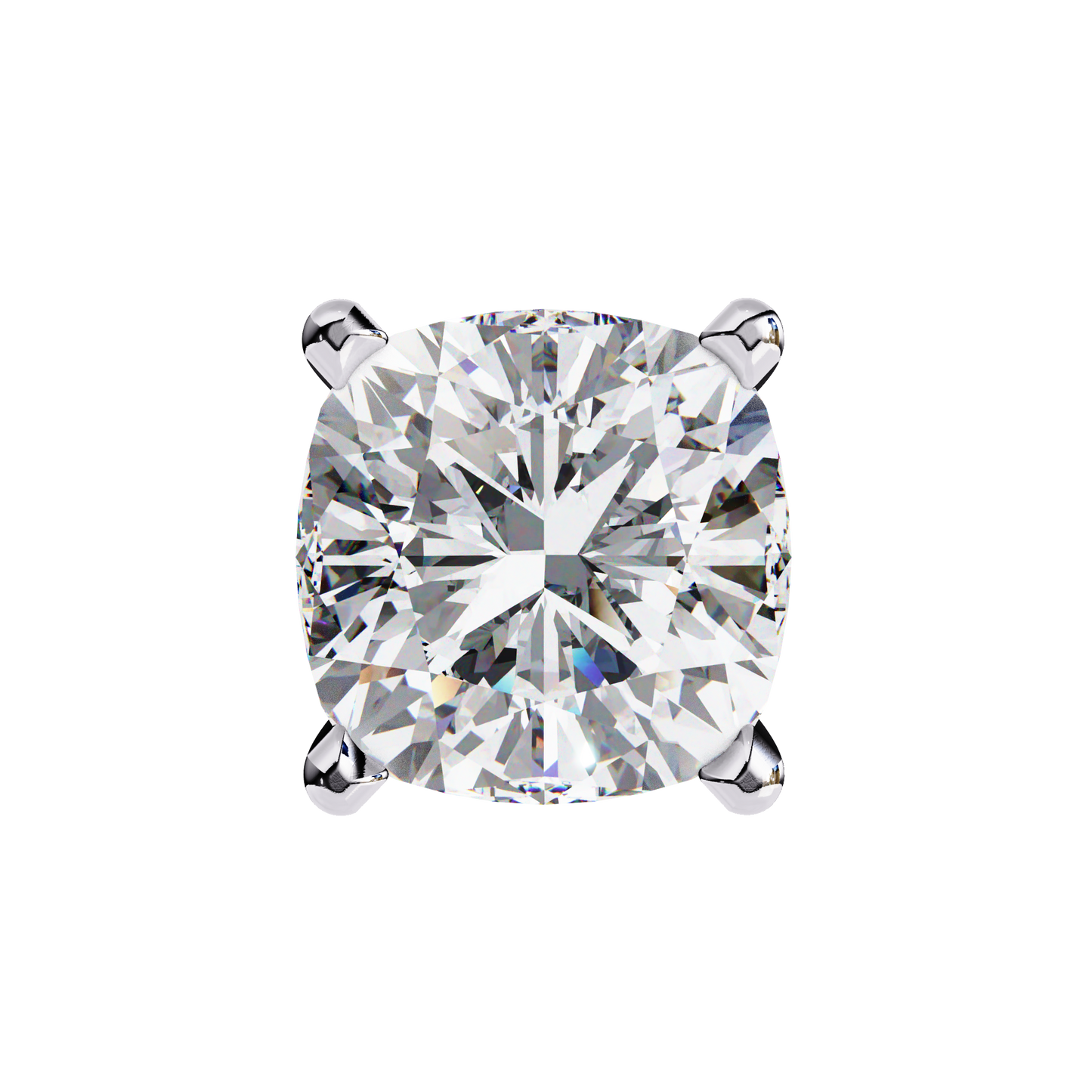 Cushion Whisper – 6mm Diamond Solitaire Earrings in 14K Gold