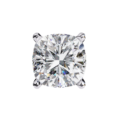 Cushion Whisper – 6mm Diamond Solitaire Earrings in 14K Gold