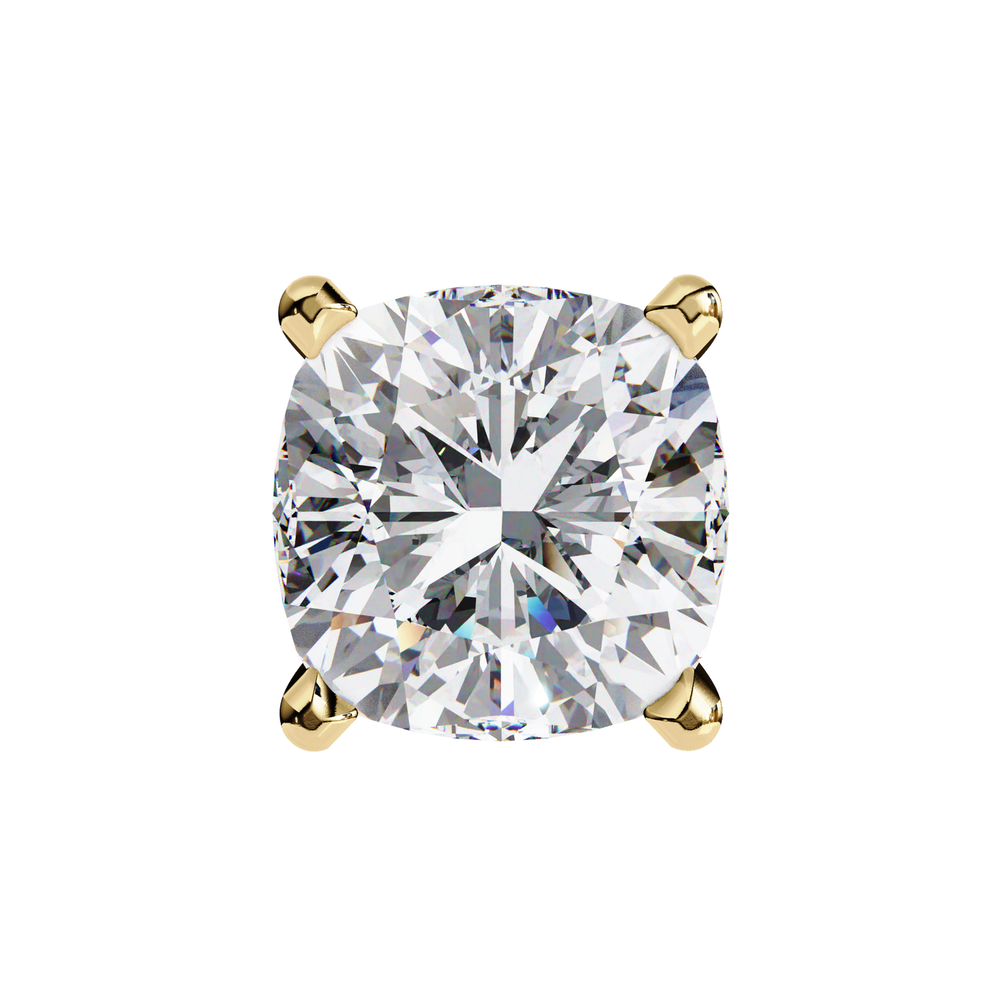 Cushion Whisper – 6mm Diamond Solitaire Earrings in 14K Gold