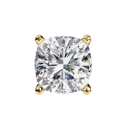 Cushion Whisper – 6mm Diamond Solitaire Earrings in 14K Gold
