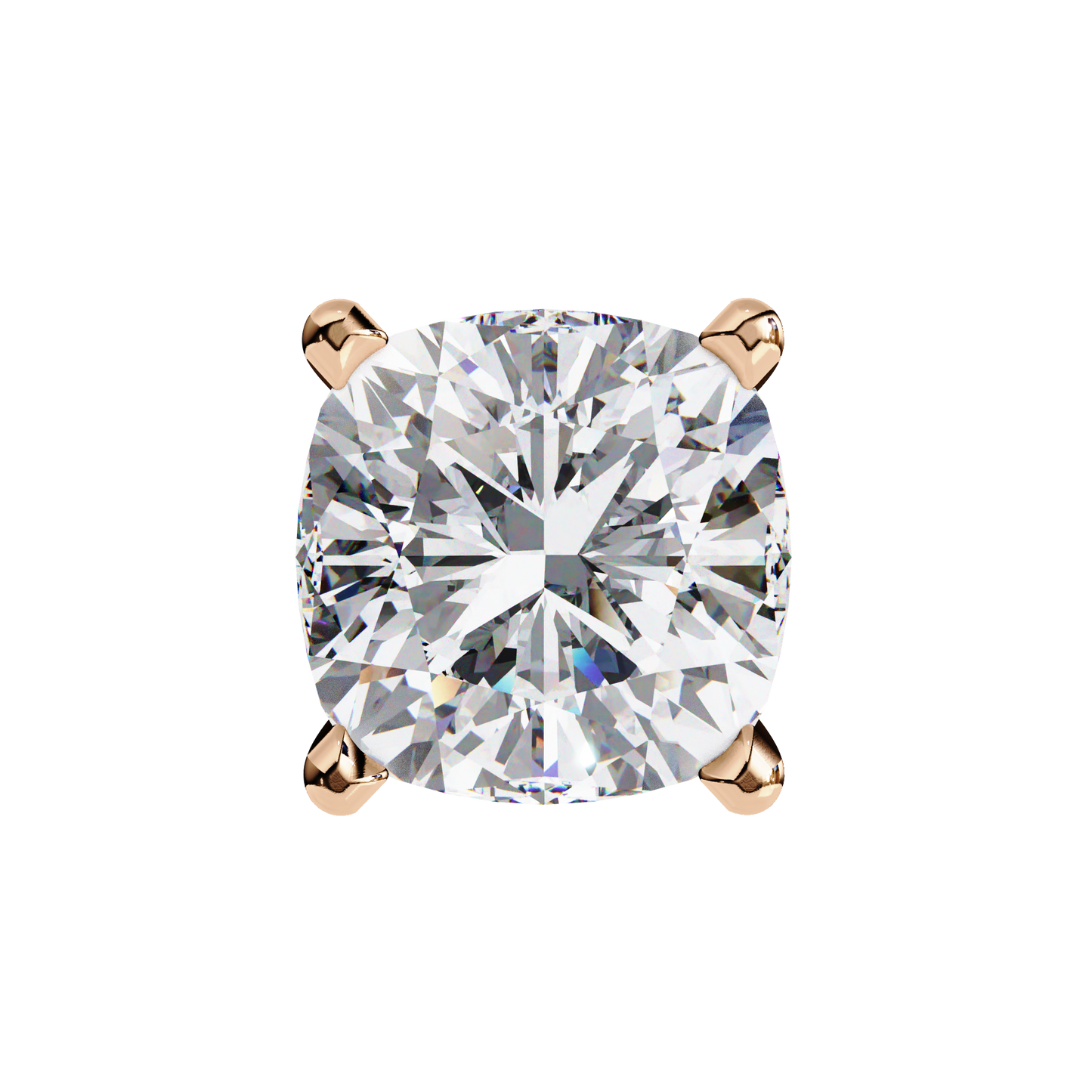 Cushion Whisper – 6mm Diamond Solitaire Earrings in 14K Gold