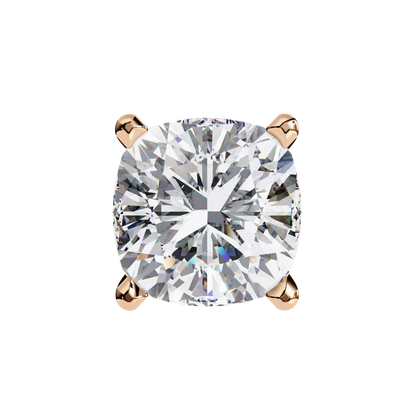 Cushion Whisper – 6mm Diamond Solitaire Earrings in 14K Gold
