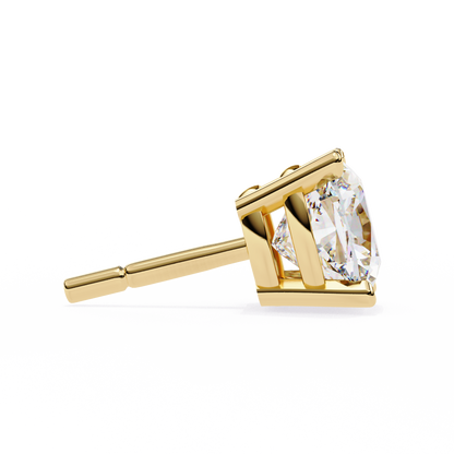 Cushion Whisper – 6mm Diamond Solitaire Earrings in 14K Gold