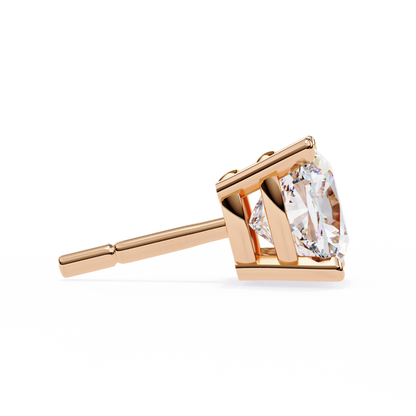 Cushion Whisper – 6mm Diamond Solitaire Earrings in 14K Gold