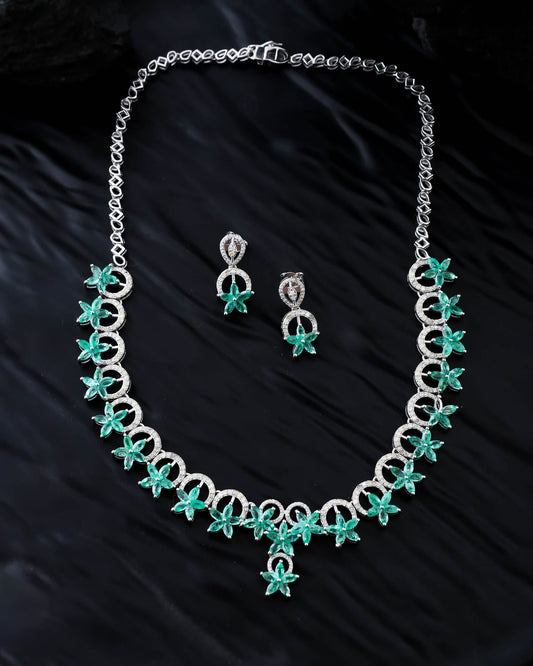 Emerald Blossom Necklace Set