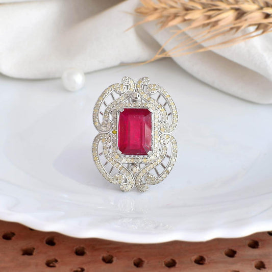 Regal Ruby Filigree Ring