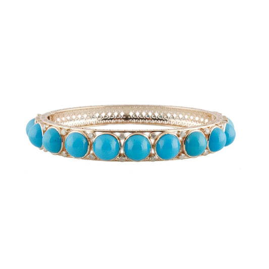 Gold Bangle With Turquoise Round