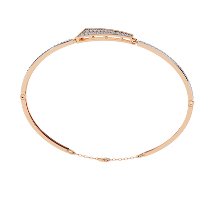 Spearline Pavé – Tapered Triangle Diamond Bangle in 14K Gold