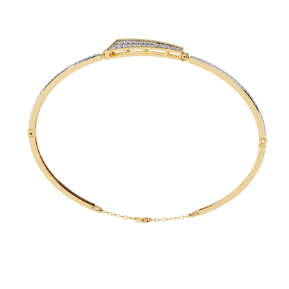 Spearline Pavé – Tapered Triangle Diamond Bangle in 14K Gold