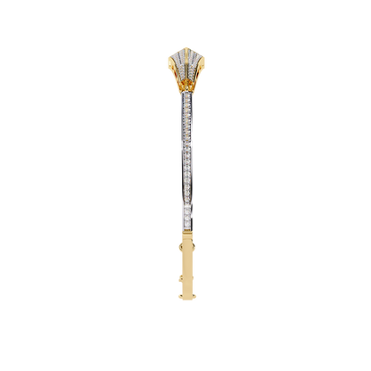 Spearline Pavé – Tapered Triangle Diamond Bangle in 14K Gold