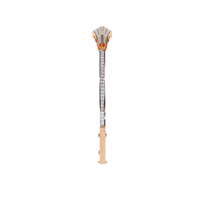 Spearline Pavé – Tapered Triangle Diamond Bangle in 14K Gold