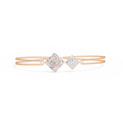 Twin Diamond Tiles – Diamond Modular Connector in 14K Gold