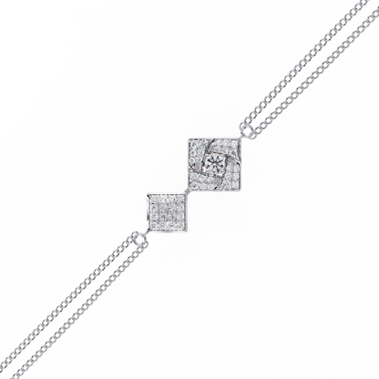 Twin Diamond Tiles – Diamond Modular Connector in 14K Gold