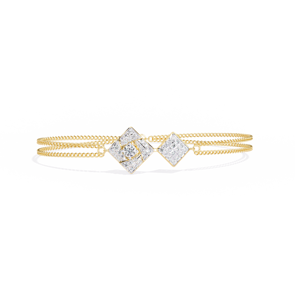 Twin Diamond Tiles – Diamond Modular Connector in 14K Gold