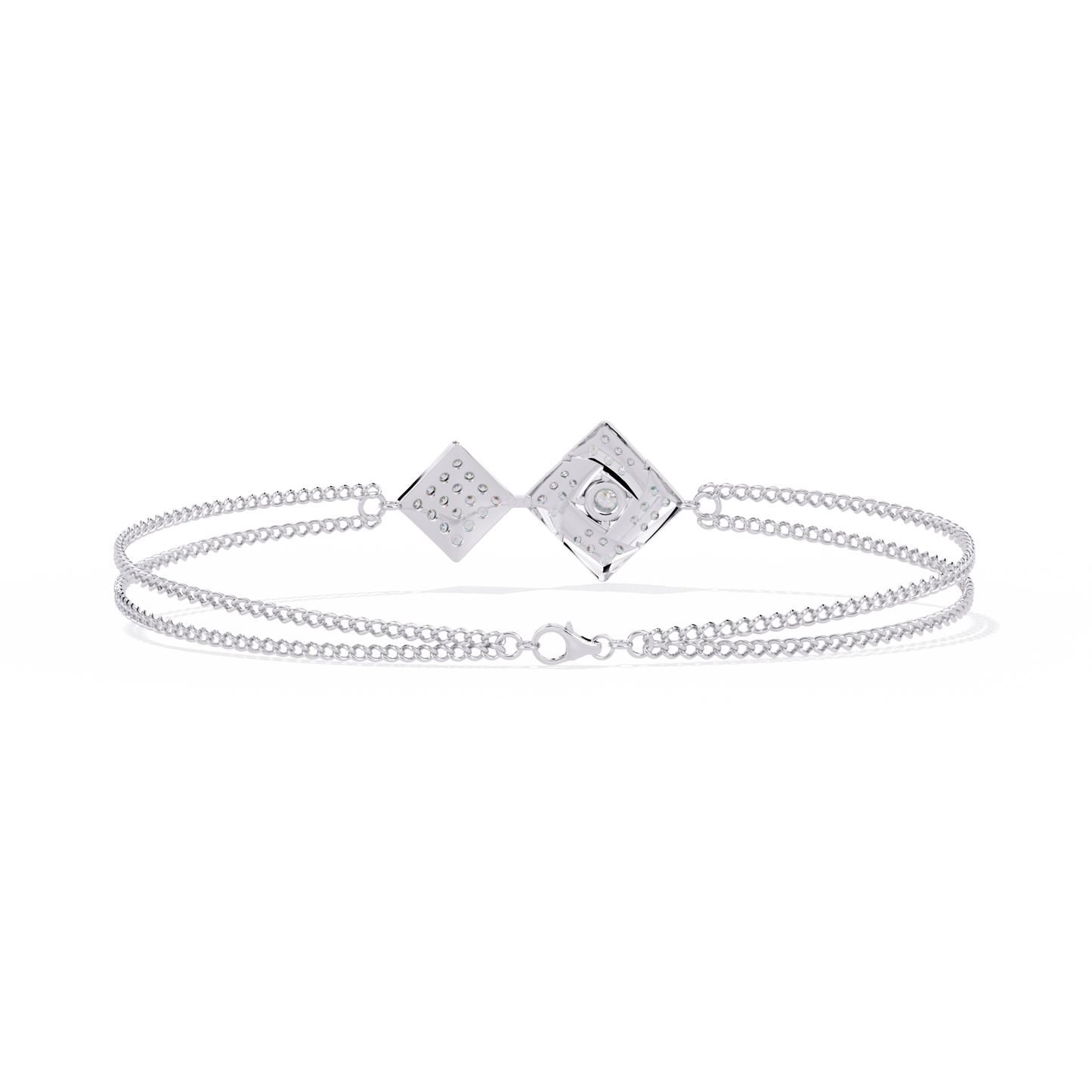 Twin Diamond Tiles – Diamond Modular Connector in 14K Gold