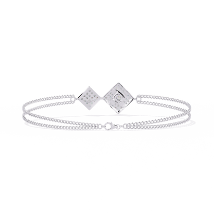 Twin Diamond Tiles – Diamond Modular Connector in 14K Gold